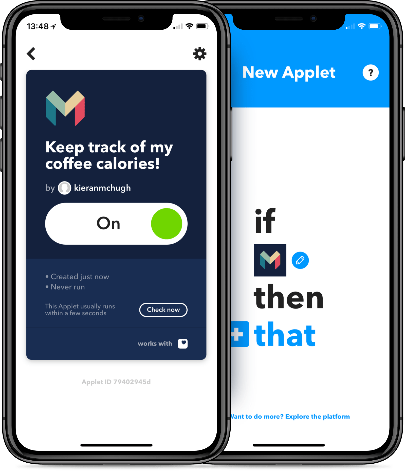 Monzo and IFTTT on the iPhone