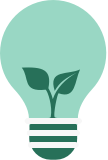 a green light bulb