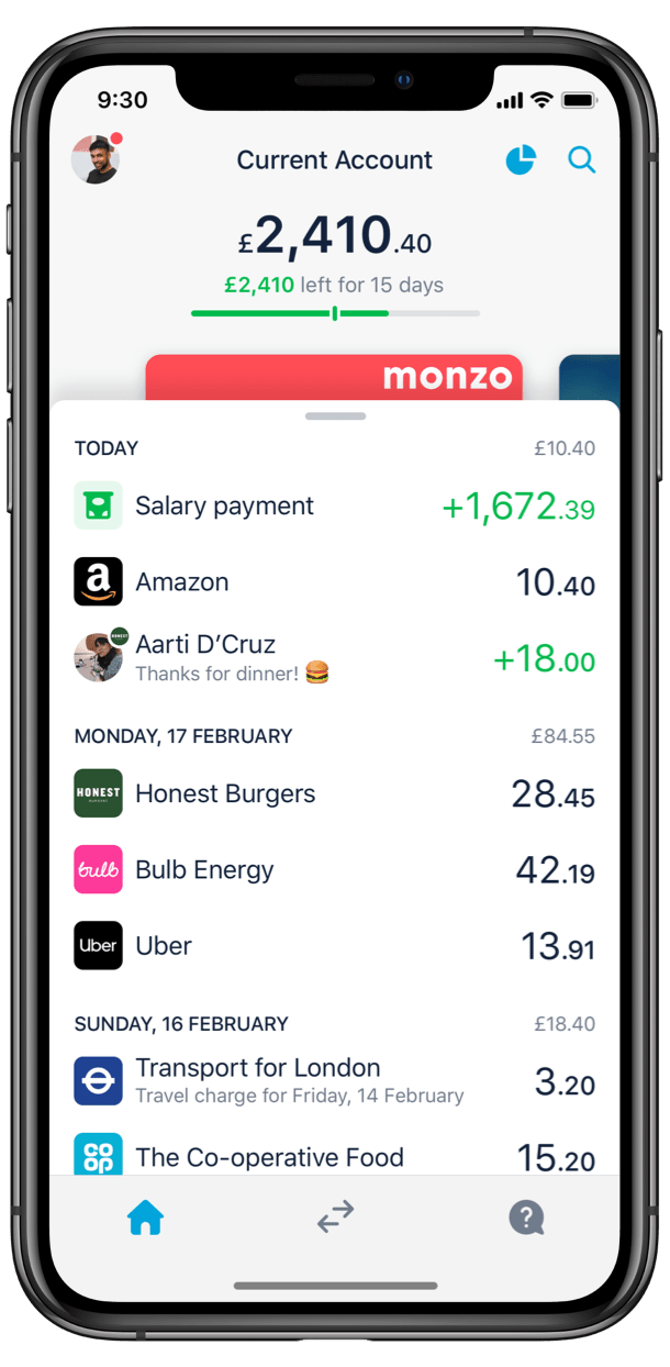 monzo online chat help