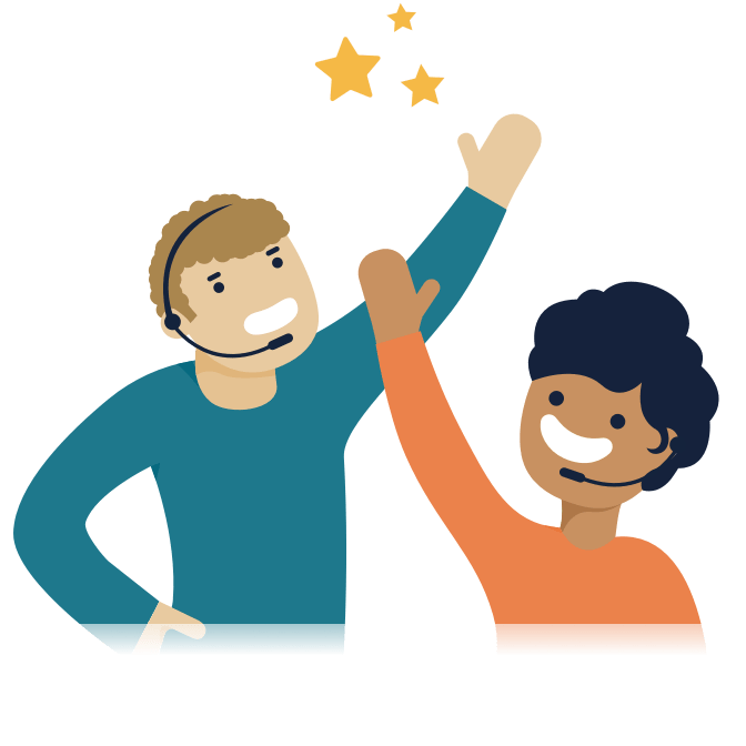 Illustration of two people high fiving
